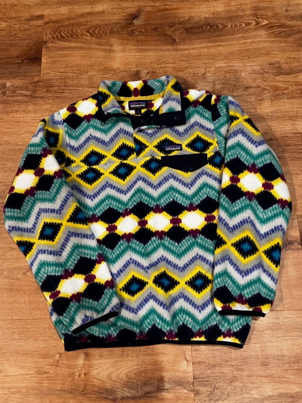 Patagonia Synchilla Fleece Pullover Snap T Sweatshirt Timber Twist Aztec SZ M